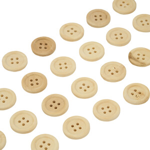 Pack of 36 Wooden Buttons Natural by Art Studio