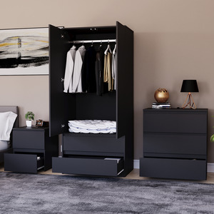 Denver Bedroom Set (2 Drawer Bedside, 3 Drawer Chest, 2 Door 2 Drawer Wardrobe) by Vida Designs