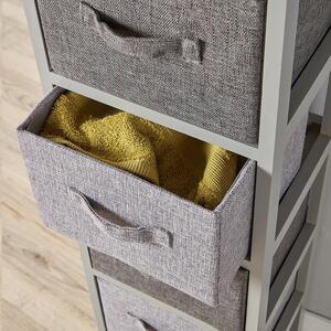 Home Source Metro 5 Fabric Drawer Chest Storage Unit - Grey by Home Source