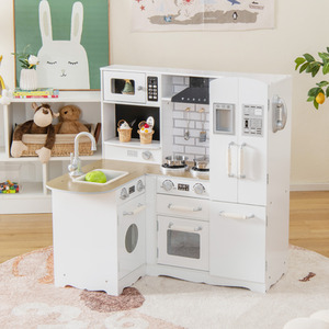 Kids Corner Kitchen Playset - White by Costway