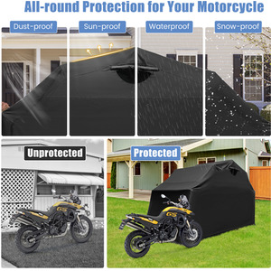Motorcycle Tent Waterproof Motorbike Cover - Black by Costway