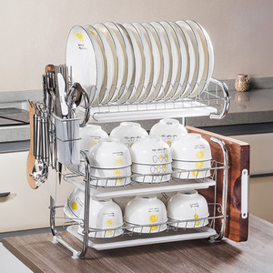 Kitchen 3-Tier Dish Drainer with Cutting Boards by lifeideas