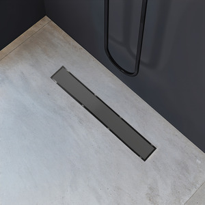 Rectangular Stainless Steel Floor Shower Drain - Black / 50cm by komore