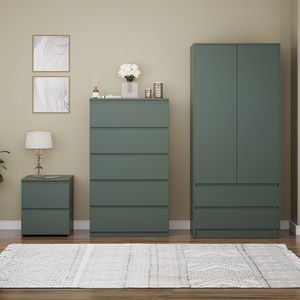 Denver Bedroom Set (2 Drawer Bedside, 5 Drawer Chest, 2 Door 2 Drawer Wardrobe) by Vida Designs
