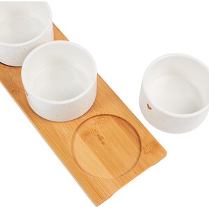 Gold Heart Set Of 3 Nibble Bowls with Board