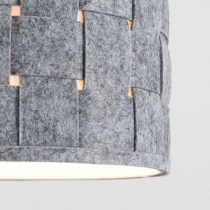 Pair Of Grey Weave Fabric Pendant Light Shades - Grey by ValueLights
