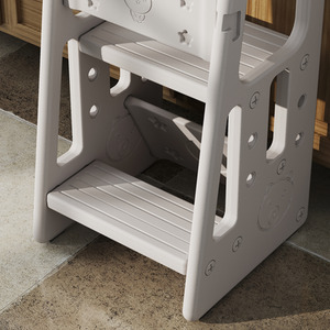 HOMCOM Kids Step Stool, Adjustable Standing Platform, Toddler Kitchen Stool by HOMCOM