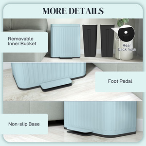 HOMCOM Dual 20L Kitchen Double Bin with Soft-Close Lid by HOMCOM