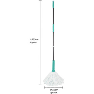 Super Absorbent Easy Twist Microfibre Floor Mop, Turquoise and Grey - Turquoise by JVL