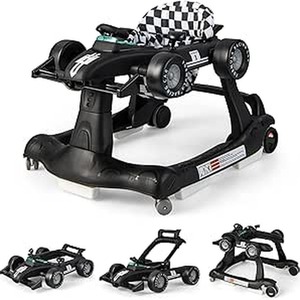 4-in-1 Foldable Activity Walker - Black by Costway