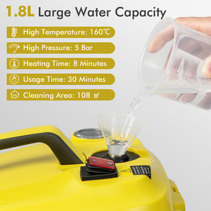 Costway 2000W Rolling Cleaning Machine Multipurpose Steam Cleaner - Yellow by Costway