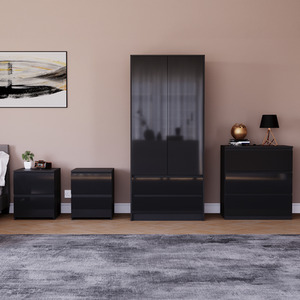 Vida Designs Glinton 4 Piece FSC Certified Bedroom Set- Black by Vida Designs