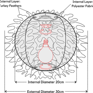 Feather Light Shade - White / 25cm by Giggi