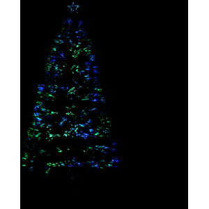 HOMCOM 5FT Pre-Lit Fiber Optic Christmas Tree - Green by HOMCOM