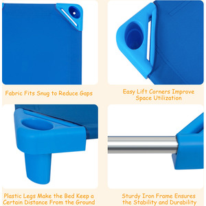 6Pcs Stackable Daycare Cot-Blue - Blue by Costway