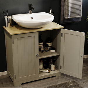 Priano 2 Door Under Sink Cabinet - Grey by Vida Designs