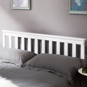 Solid Pine Wooden Bed Frame - White / Double by Abrihome