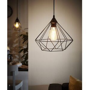 Tarbes Geometric Black Wire Pendant - Black / 32.5cm by EGLO