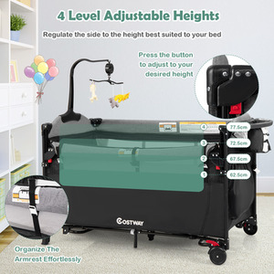 5-in-1 Baby Bassinet Bedside Sleeper - Black by Costway