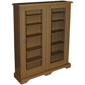 HAMPSTEAD - 432 CD or 216 DVD Blu-ray Media Storage Cabinet - Oak - Oak by Watsons