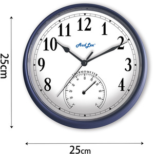 Tub Wall Clock with Thermometer - Blue by Audlee