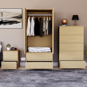 Denver Bedroom Set (2 Drawer Bedside, 5 Drawer Chest, 2 Door 2 Drawer Wardrobe) by Vida Designs