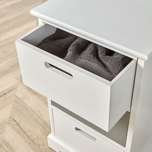 Home Source Ullswater 3 Drawer Chest Storage Unit - WhiteGrey - White by Home Source