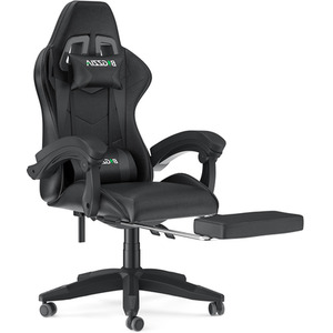 Gaming Chair with Foot-rest - Black