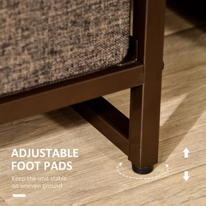 HOMCOM 7 Drawer Dresser Storage Tower Sturdy Steel Frame Wood - Multicoloured by HOMCOM