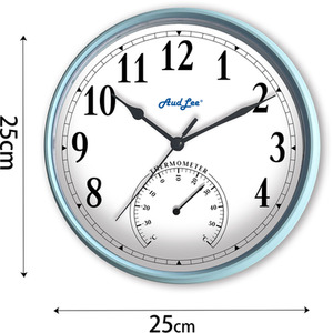 Tub Wall Clock with Thermometer - Pastel Blue by Audlee