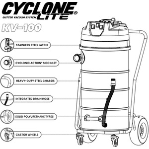 Cyclone Lite KV100 Gutter Vacuum 3600W Side Entry by Kiam Products