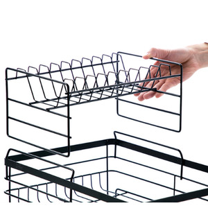 2-Tier Metal Kitchen Dish Drainer Rack by Livingandhome