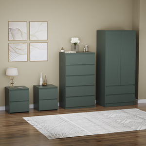 Denver Bedroom Set (2 Drawer Bedside (x2), 5 Drawer Chest, 2 Door Wardrobe) by Vida Designs