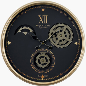 Retro Metal Working Cogs Wall Clock by Pacific Lifestyle