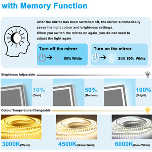 Bathroom Mirror with Lights, Dimmable by AicaBathroom