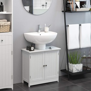 Basin Sink Wooden Vanity Cabinet - White by HOMCOM