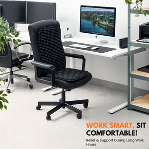 Wooden Bead Car Seat Cover - Universal Fit Non-Slip Car Seat Beads for Driving - Black / Classic Design 125 cm x 45 cm by NOVECRAFTO