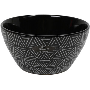Geo Triangles Bowl - Black