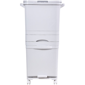 Lifeideas 3 Tier Kitchen Waste Separation Bin with Inner Bucket - White / Single Bin by lifeideas
