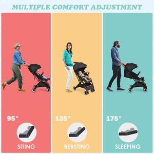 One-Hand Folding Compact Stroller - Black by Costway