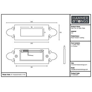 Fleur De Lis Letter Plate Black - Black by Hammer and Tongs