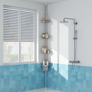 4-Tier Metal Corner Shower Rack - Silver by komore