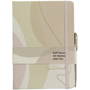 Soft Neutrals A5 Notebook with Pen - Neutral