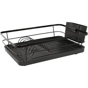 Metal Dish Drainer Rack with Drip Tray - Black by Harbour Housewares