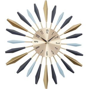 Sunflower Silent Round Wall Clock - Golden by Livingandhome