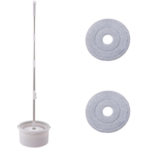 Hands-free Spin Mop and Bucket Cleaning Set - Grey / 26cm by Livingandhome
