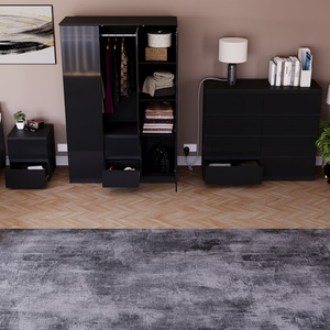 Vida Designs Glinton 3 Piece FSC Bedroom Set - Black by Vida Designs