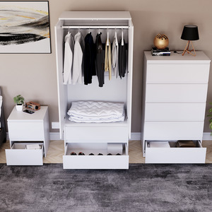 Denver Bedroom Set (2 Drawer Bedside, 5 Drawer Chest, 2 Door 2 Drawer Wardrobe) by Vida Designs