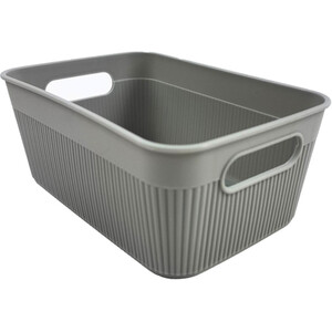 Stripe Storage Basket - Grey / Small by My Home