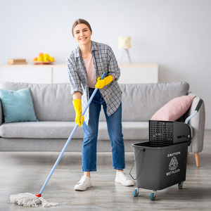 HOMCOM Mop Bucket with Wringer Wheels by HOMCOM